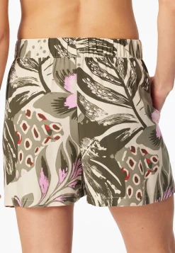 Hose kurz Viskose-Webware Blumen multicolor  Mix+Relax