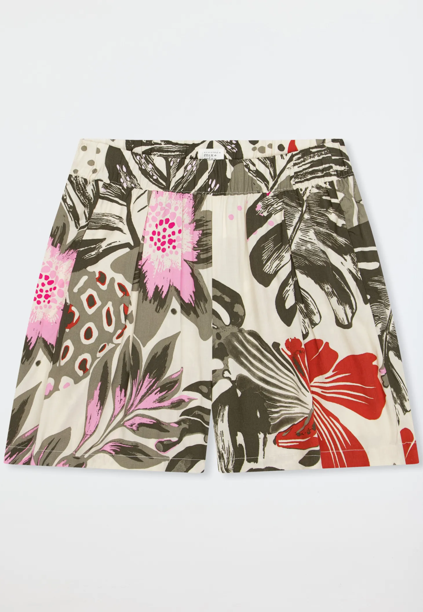 Hose kurz Viskose-Webware Blumen multicolor Mix+Relax