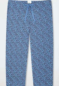 Hose 3/4-lang aqua gemustert - Mix+Relax
