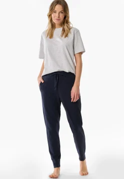 Hose lang Bündchen dunkelblau - Mix+Relax
