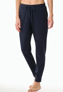 Hose lang Bündchen dunkelblau - Mix+Relax