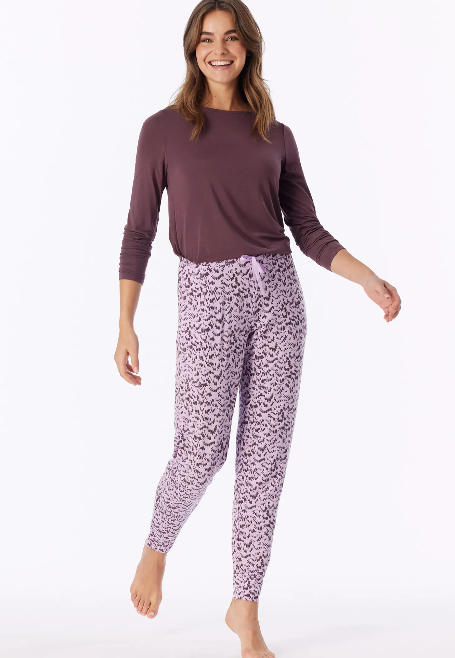 Hose lang Bündchen Federn multicolor - Mix+Relax
