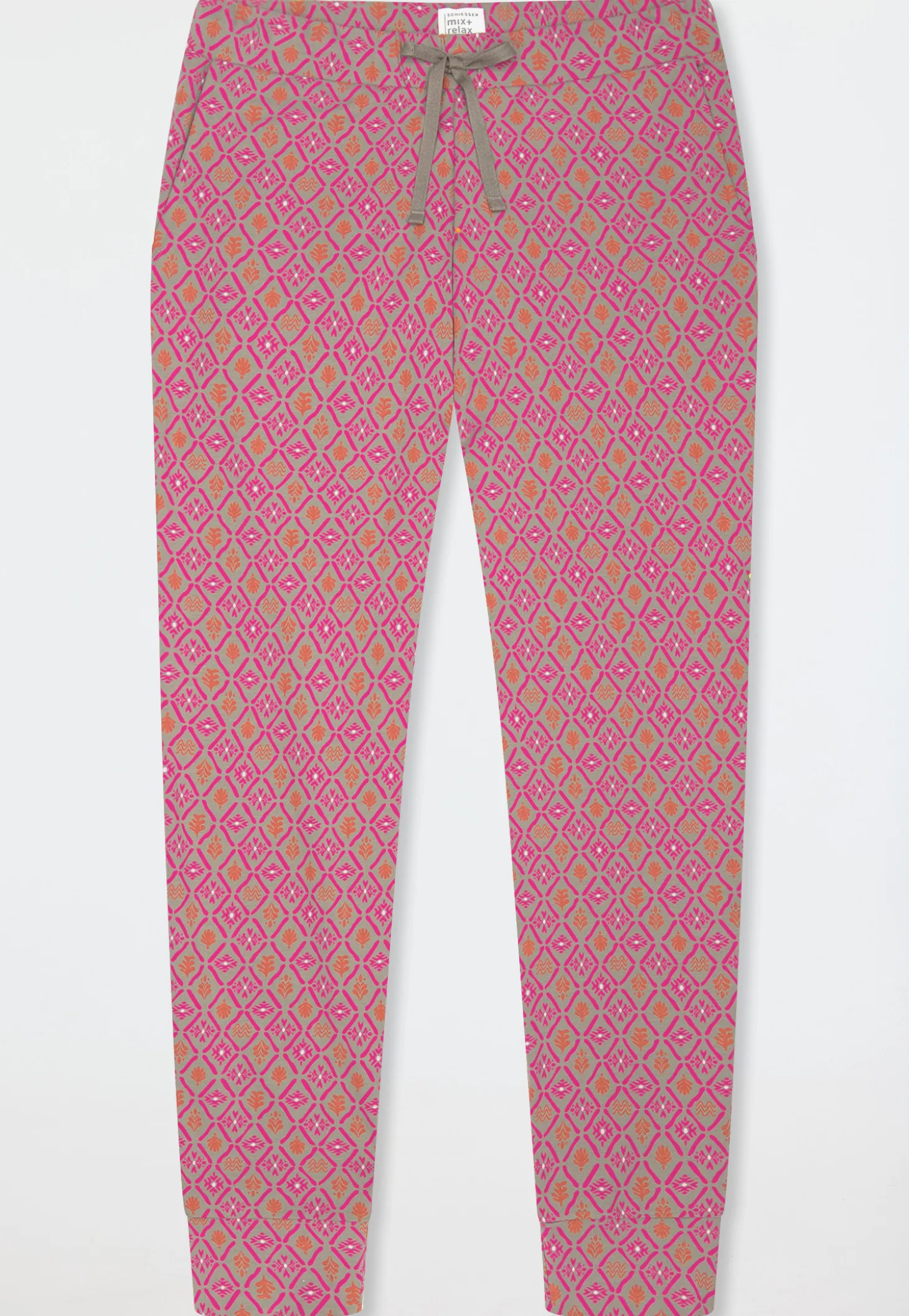 Hose lang Bündchen fuchsia gemustert - Mix+Relax