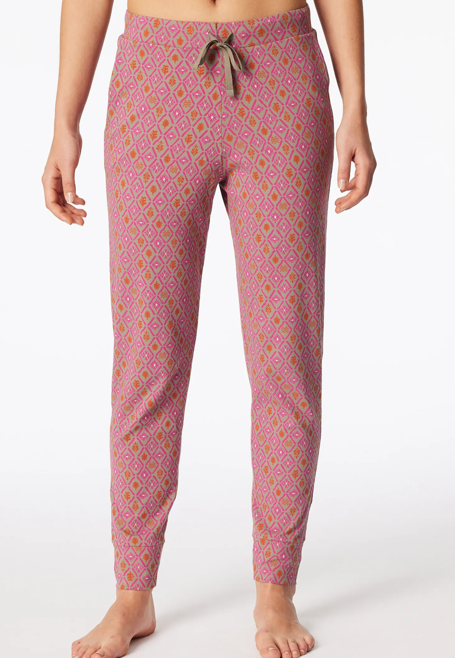 Hose lang Bündchen fuchsia gemustert - Mix+Relax