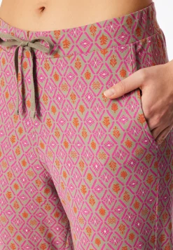 Hose lang Bündchen fuchsia gemustert - Mix+Relax