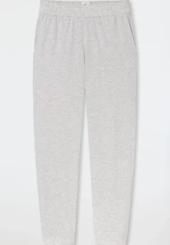 Hose lang Bündchen grau-meliert - Mix+Relax