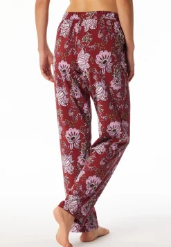 Hose lang dunkelrot gemustert - Mix+Relax
