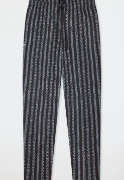 Hose lang eisblau bedruckt - Mix+Relax