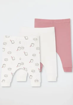 Hose lang 3er-Pack Feinripp mehrfarbig - Baby