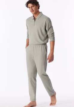 Hose lang Feinripp Jacquard bright taupe - Mix+Relax