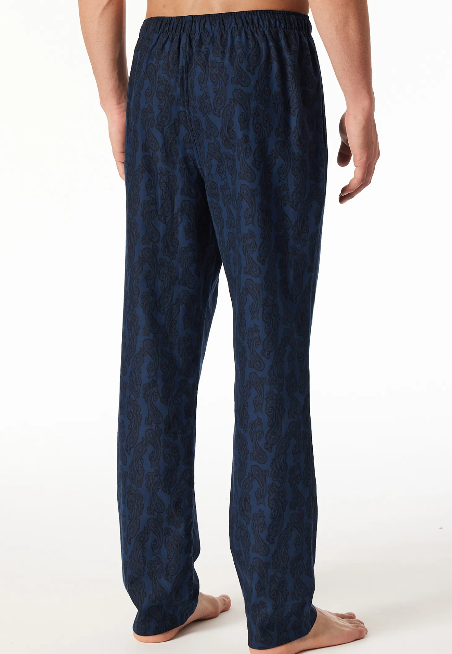 Hose lang Flanell Paisley nachtblau - Mix+Relax