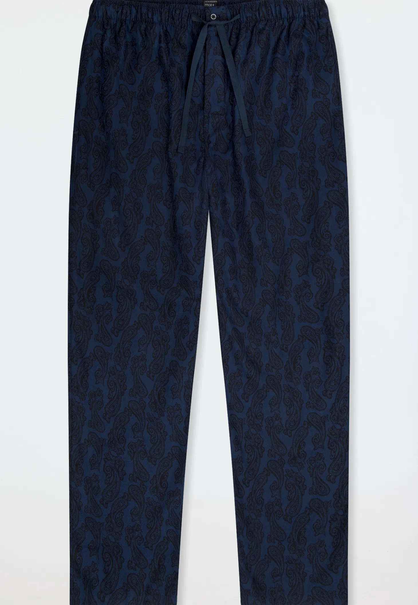 Hose lang Flanell Paisley nachtblau - Mix+Relax