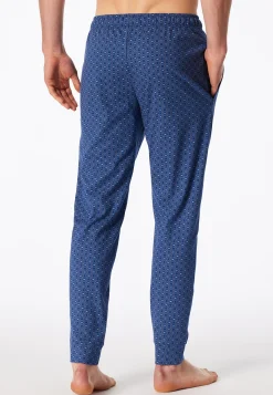 Hose lang Jersey Bündchen blaugrau gemustert - Mix+Relax