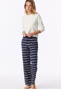 Hose lang Streifen dunkelblau - Mix+Relax