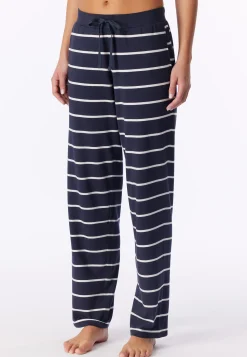 Hose lang Streifen dunkelblau - Mix+Relax