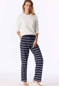 Hose lang Streifen dunkelblau - Mix+Relax