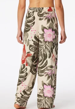 Hose lang Viskose-Webware Blumen multicolor  Mix+Relax