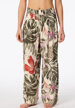 Hose lang Viskose-Webware Blumen multicolor  Mix+Relax