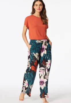 Hose lang Viskose-Webware Blumen multicolor  Mix+Relax