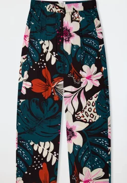 Hose lang Viskose-Webware Blumen multicolor  Mix+Relax