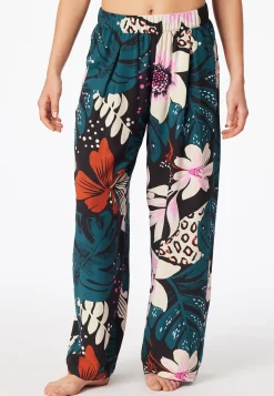 Hose lang Viskose-Webware Blumen multicolor  Mix+Relax