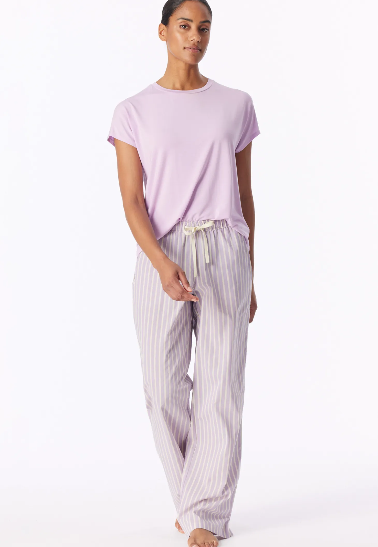 Hose lang Viskose-Webware Streifen multicolor Mix+Relax