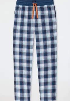 Hose lang Webware pacific blue kariert - Mix+Relax