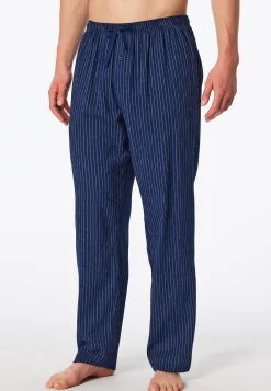 Hose lang Webware Seersucker navy gestreift - Mix+Relax