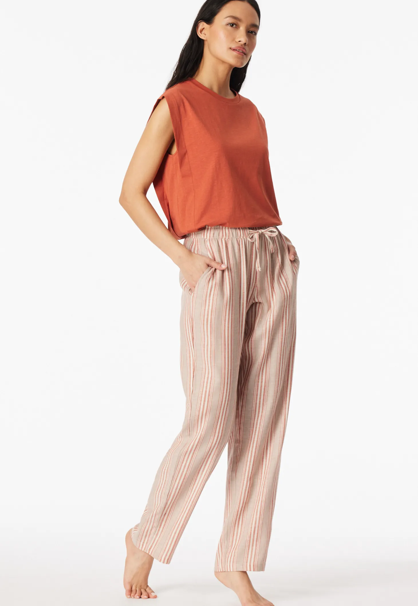 Hose lang Webware Streifen multicolor - Mix+Relax