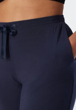 Loungehose lang Modal Bündchen blau - Mix+Relax