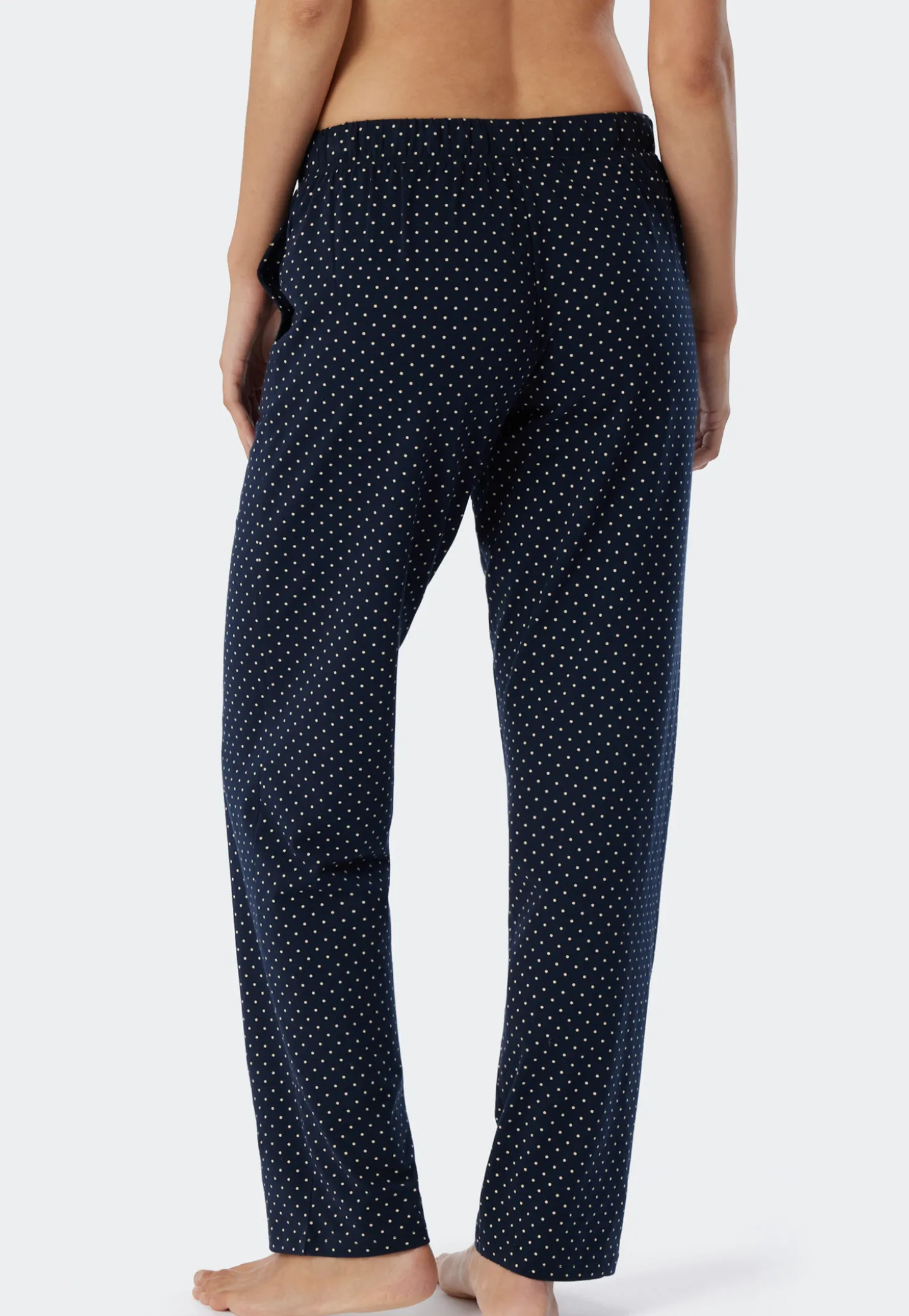 Loungehose lang Punkte dunkelblau gemustert - Mix+Relax