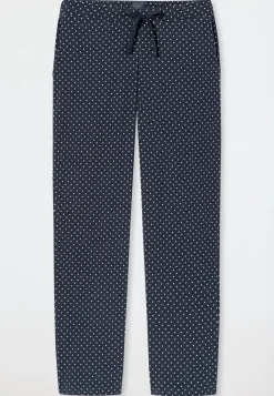 Loungehose lang Punkte dunkelblau gemustert - Mix+Relax