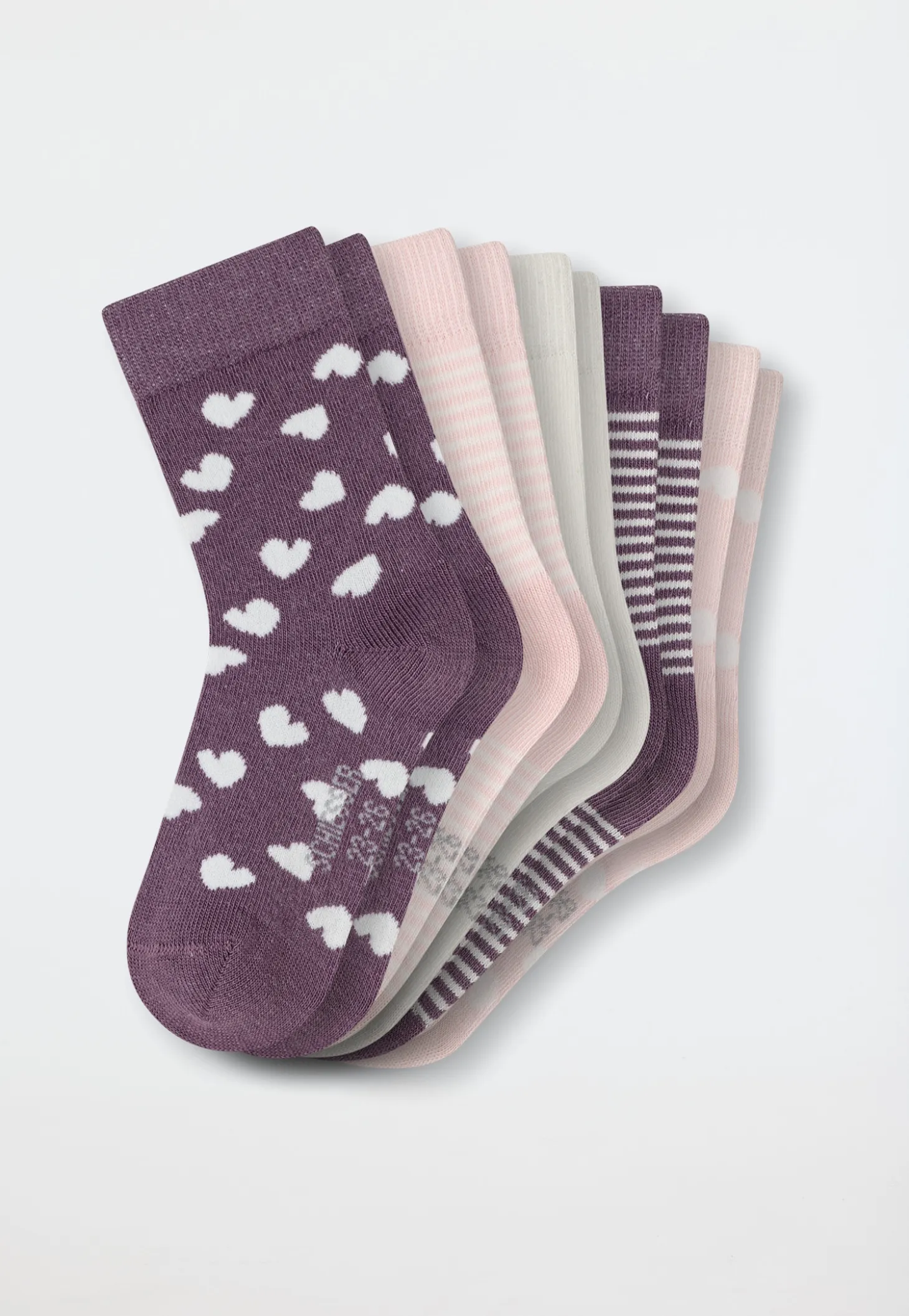 Mädchensocken 5er-Pack Herzen mehrfarbig - Legwear Kids