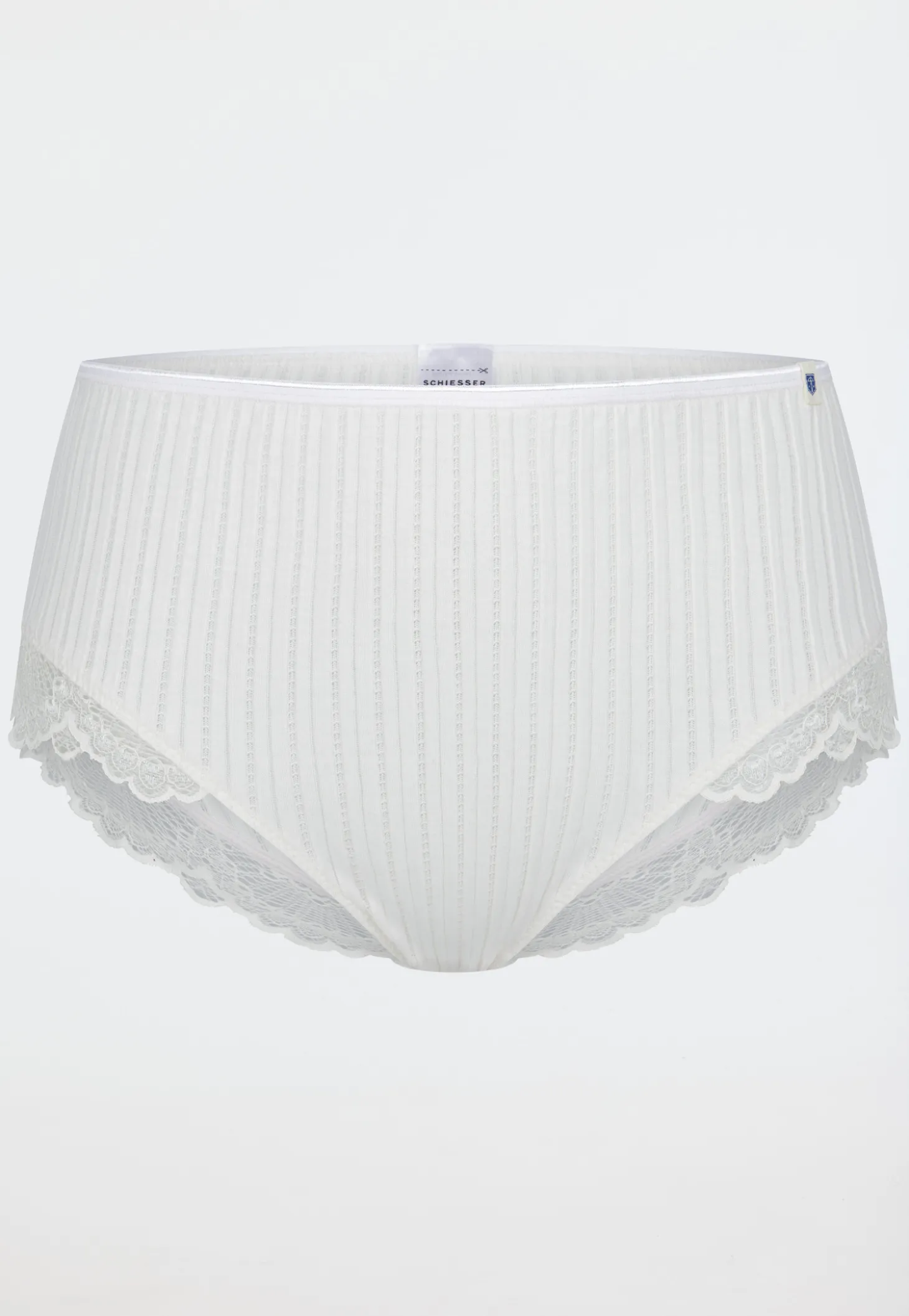 Midi Slip Feinripp Nadelzug Spitze off-white - Revival Marie
