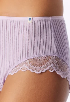 Midi Slip Feinripp Nadelzug Spitze orchid - Revival Marie