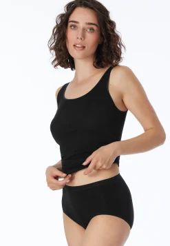 Midi-Slip Feinripp schwarz - Luxury