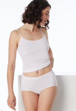 Midi-Slip Feinripp weiß - Luxury