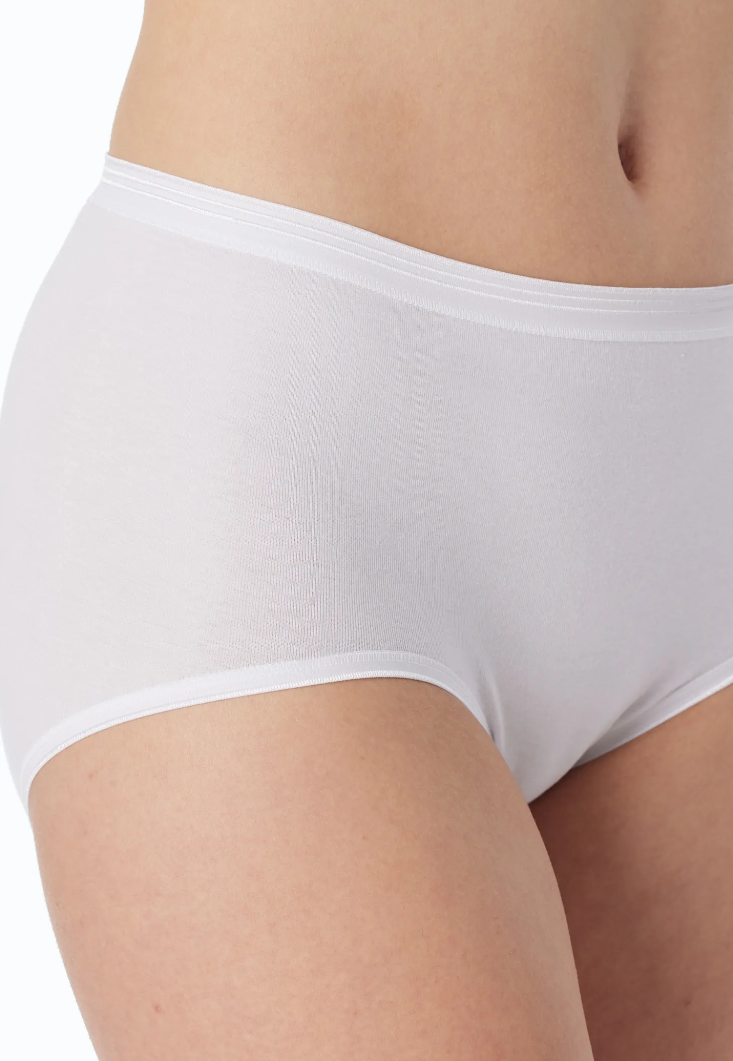 Midi-Slip Feinripp weiß - Luxury