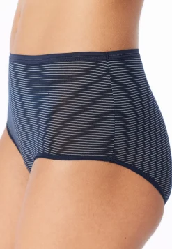 Midi-Slips 2er-Pack nachtblau-weiß geringelt - Modal Essentials