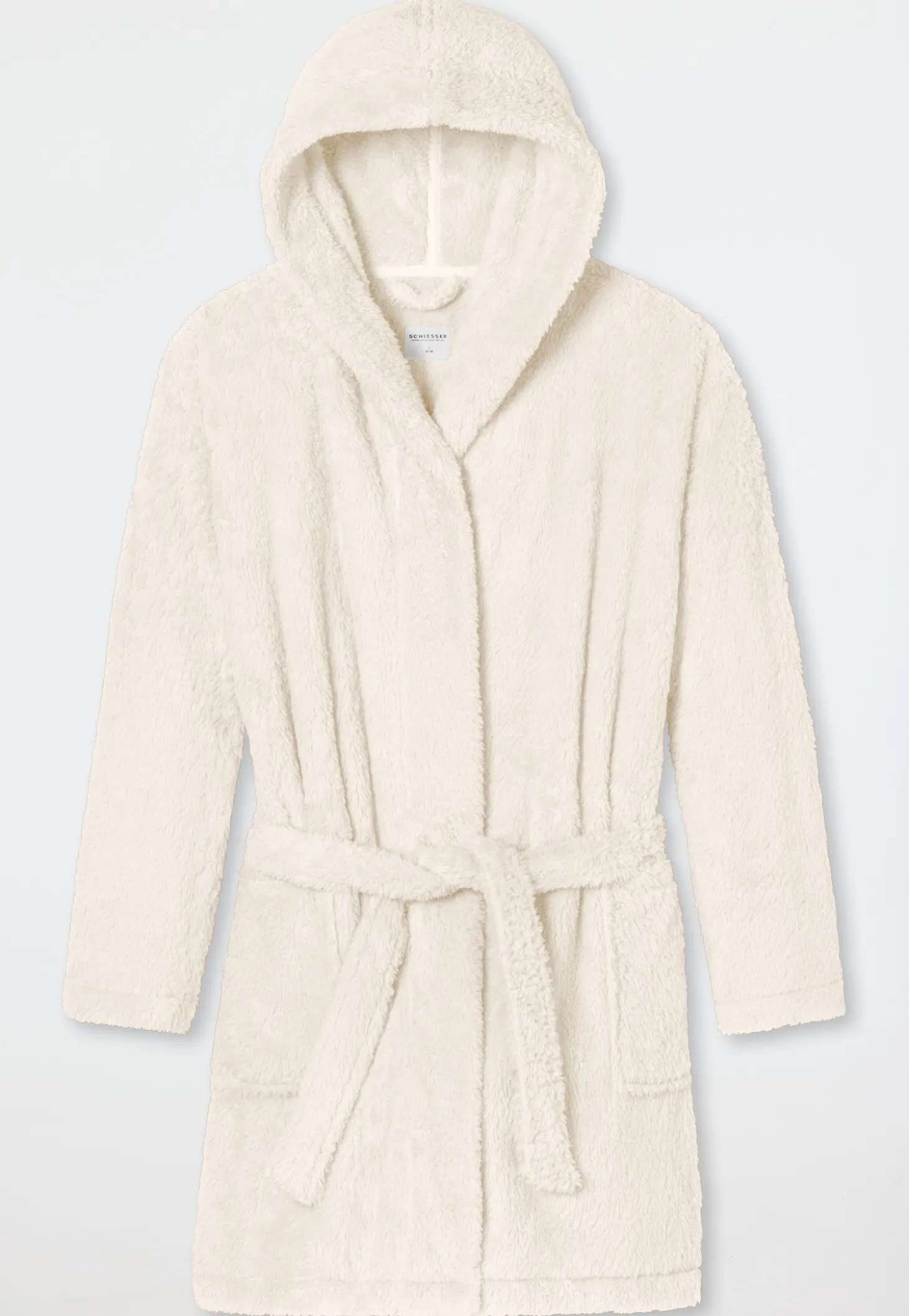 Morgenmantel Teddy-Fleece Comfort-Fit off-white - Essentials