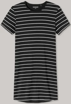 Nachthemd kurzarm Ringel schwarz - Nightwear
