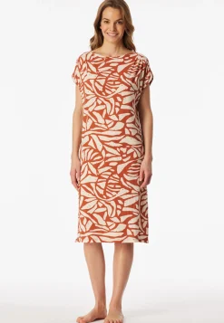 Nachthemd kurzarm terracotta - Selected Premium