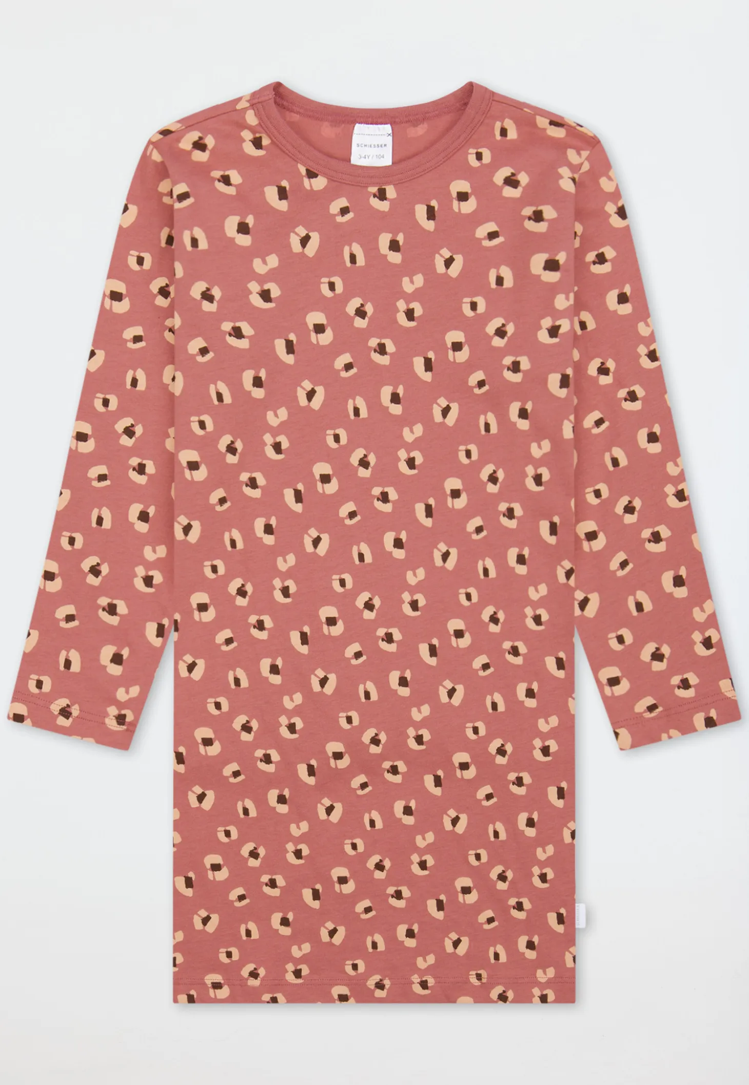 Nachthemd langarm Animal Print altrosa - Kids Nightwear