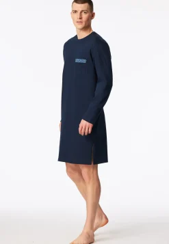 Nachthemd langarm blau - Comfort Nightwear