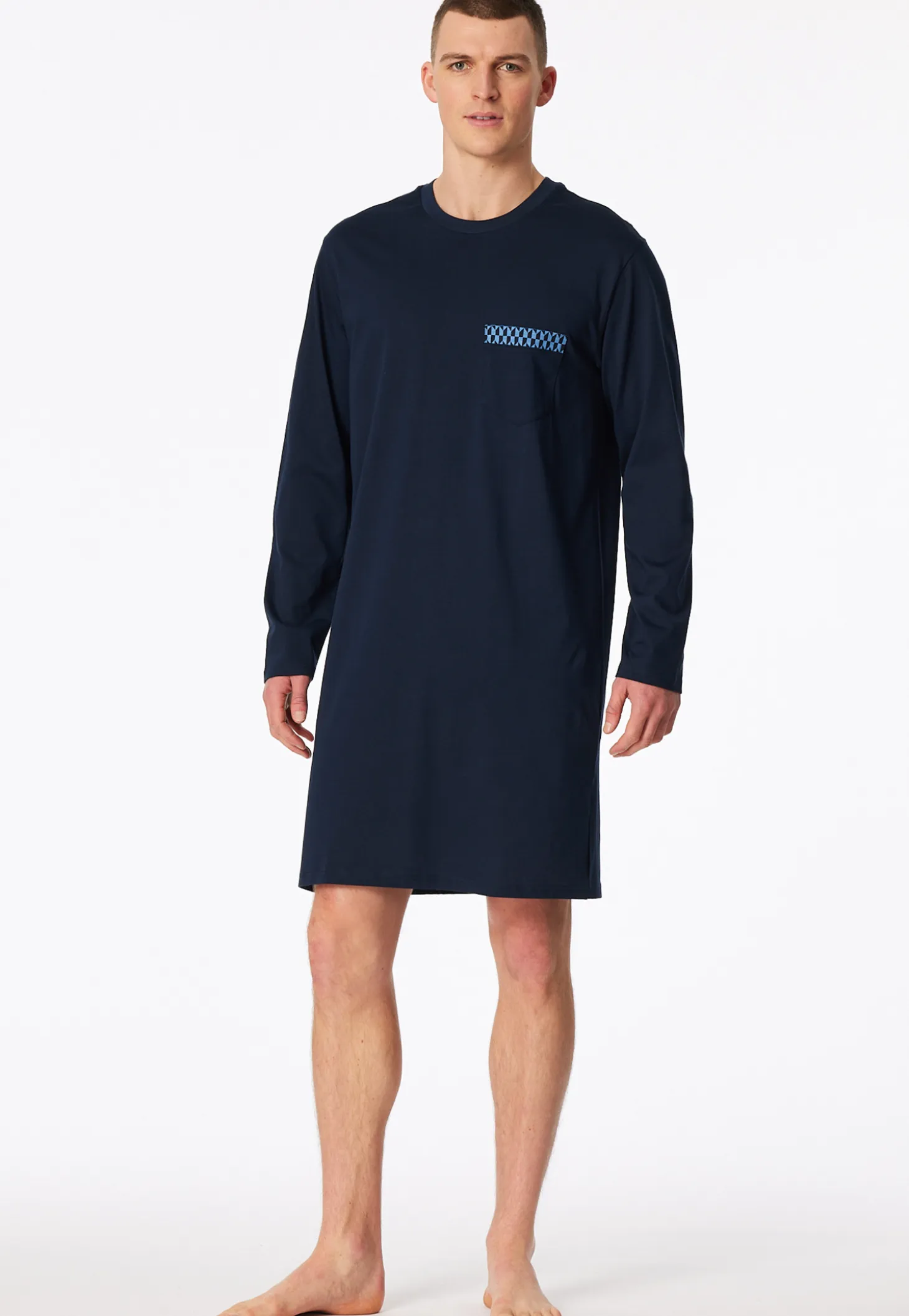 Nachthemd langarm blau - Comfort Nightwear