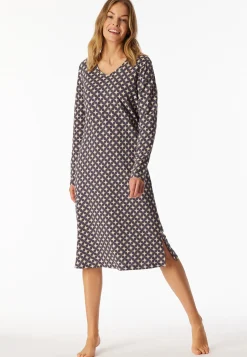 Nachthemd langarm graphit gemustert - Comfort Essentials