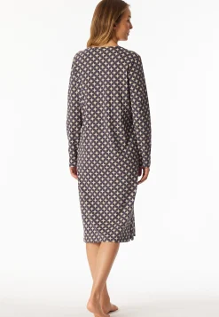Nachthemd langarm graphit gemustert - Comfort Essentials