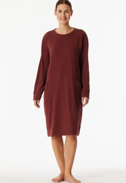 Nachthemd langarm Interlock wärmend burgund - Selected Premium Warming
