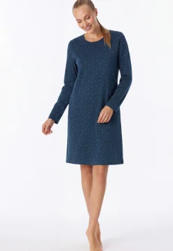 Nachthemd langarm Punkte ultra violett - Casual Essentials