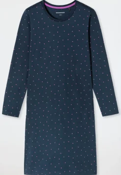 Nachthemd langarm Punkte ultra violett - Casual Essentials